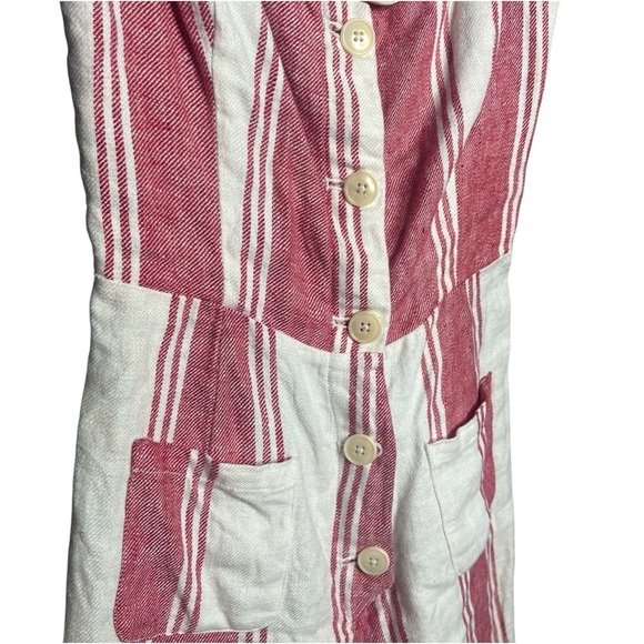 Reformation Linen Coconut Romper Size 6 Cuba Stripe - Picture 5 of 7
